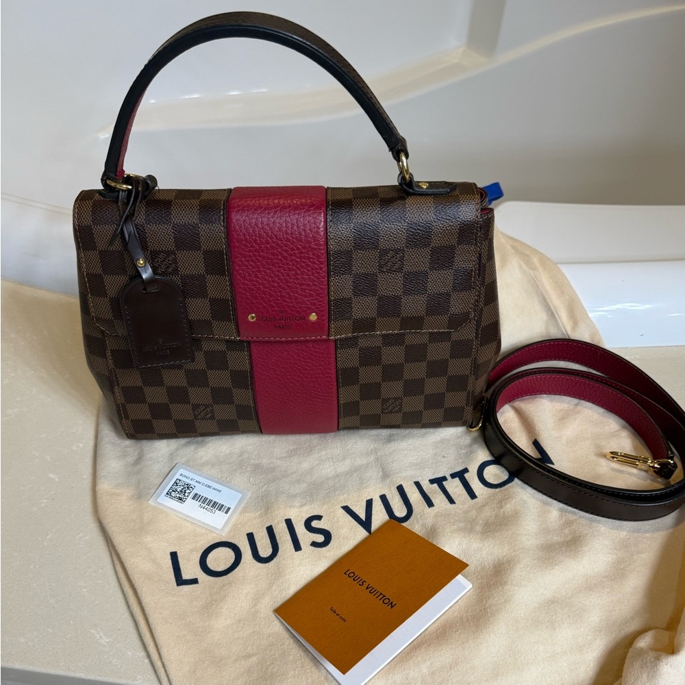 Louis Vuitton Brown and Red Checkered Satchel